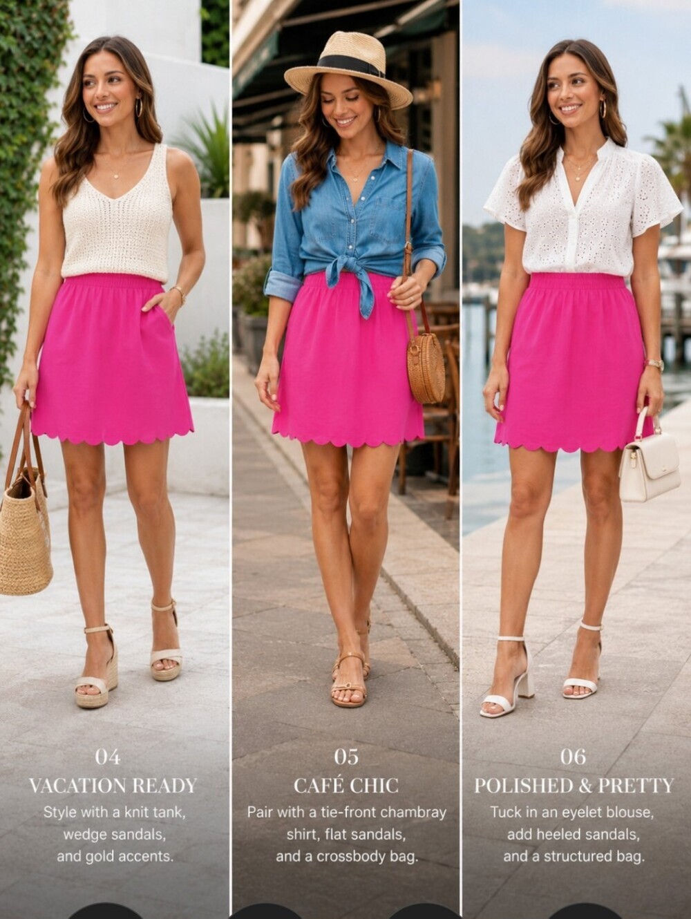 J. Crew linen cotten blend lined pull on skirt scalloped hem elastic waist 4